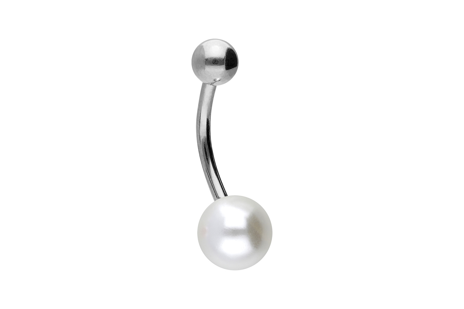Chirurgenstahl Bananabell Piercing SYNTHETISCHE PERLE + CHIRURGENSTAHL-KUGEL